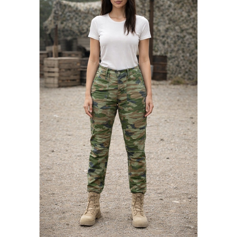 J.CREW Camo Pants Women's Size 2 Cargo Skinny Military Chino Casual Gorpcore